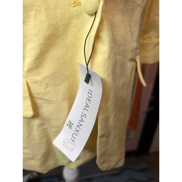 Idealsanxun Women's Yellow Linen Blend Blazer 2XL(87) - Picture 7 of 8